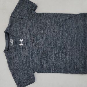 Under Armour Kids Heathered Gray Tee W Logo